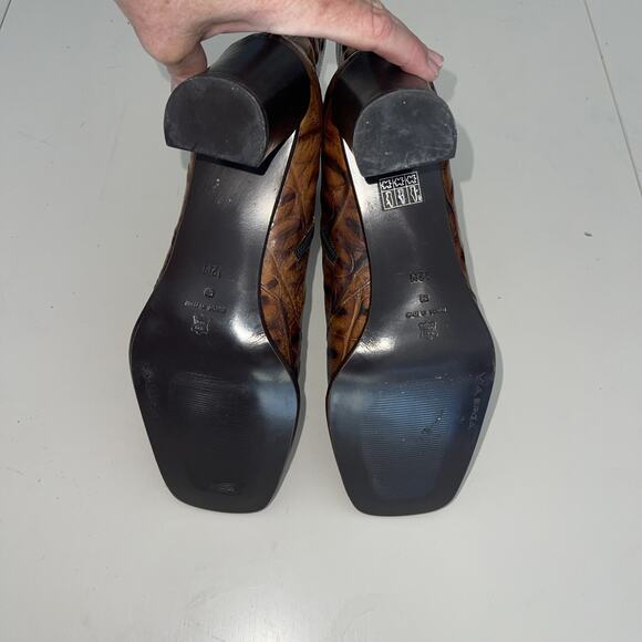 Via Spiga Sz 12 M Crocodile Boots Heeled Alligator Leather Brown Side Zip VTG - Picture 7 of 12